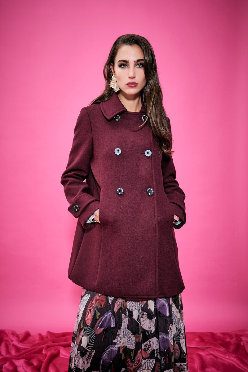 Cappotto Doppiopetto in panno mistolana