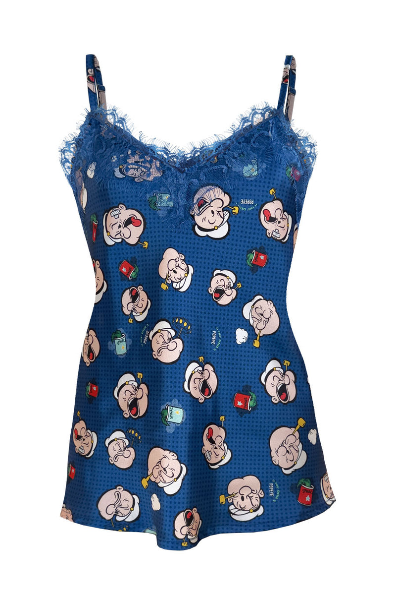 Top con pizzo stampa Popeye