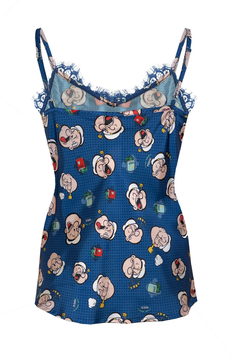 Top con pizzo stampa Popeye