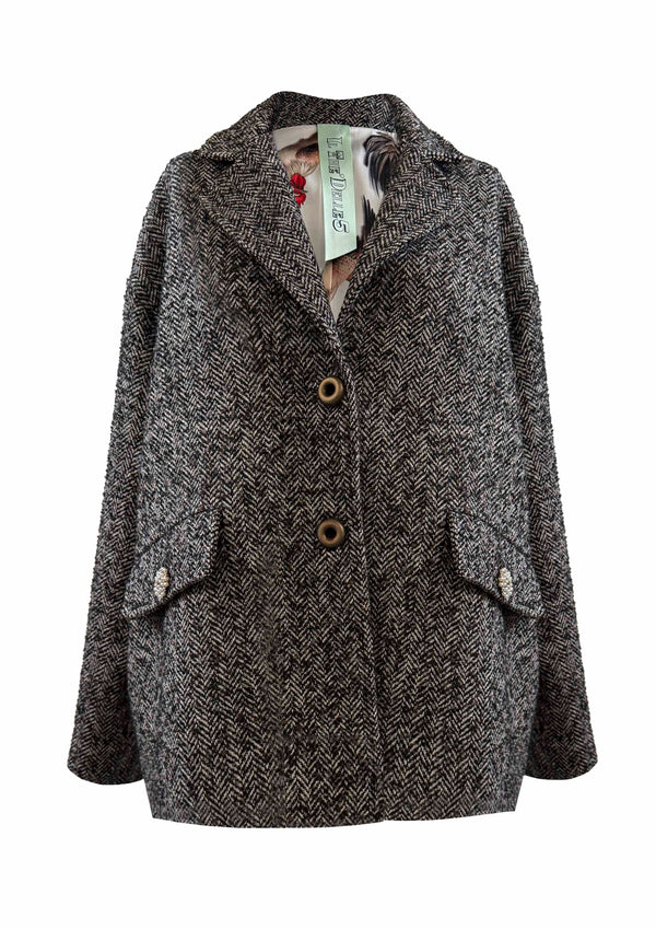 Cappotto a uovo in resca di lana