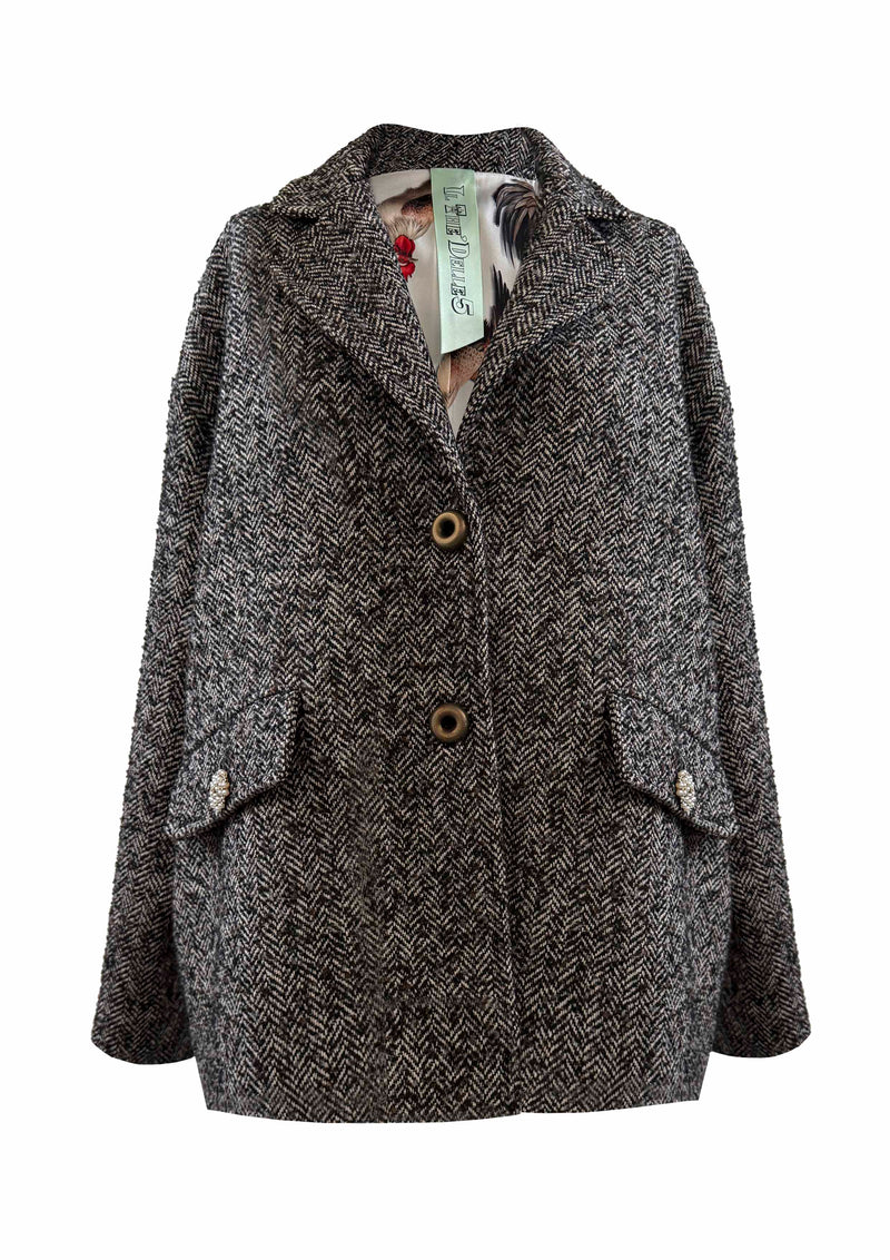 Cappotto a uovo in resca di lana