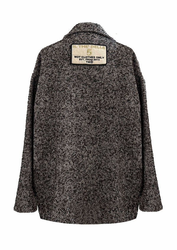 Cappotto a uovo in resca di lana