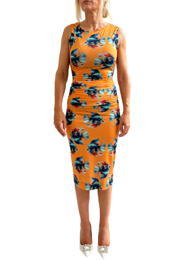 Abito in Jersey elasticizzato mod Mia 14st stampa Fish var 15