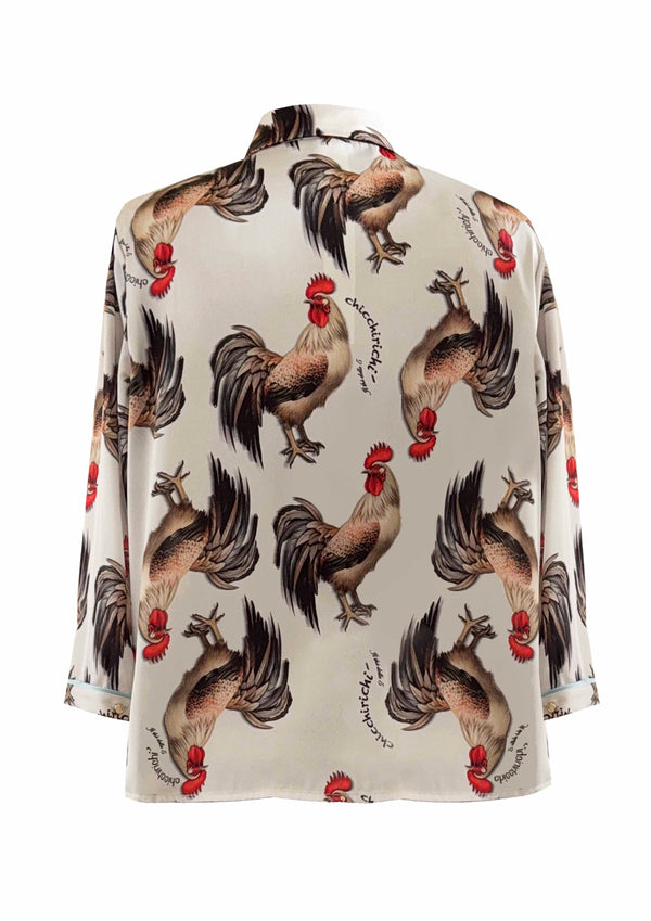 Camicia in raso cropped Gallo