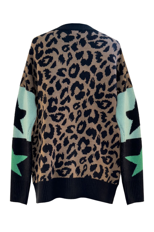 Cardigan Leopardato con stelle