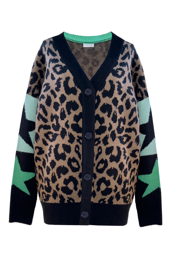 Cardigan Leopardato con stelle