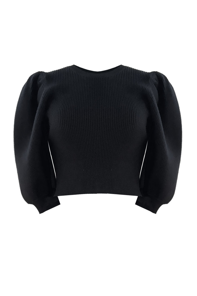 Ribbed neck sweater